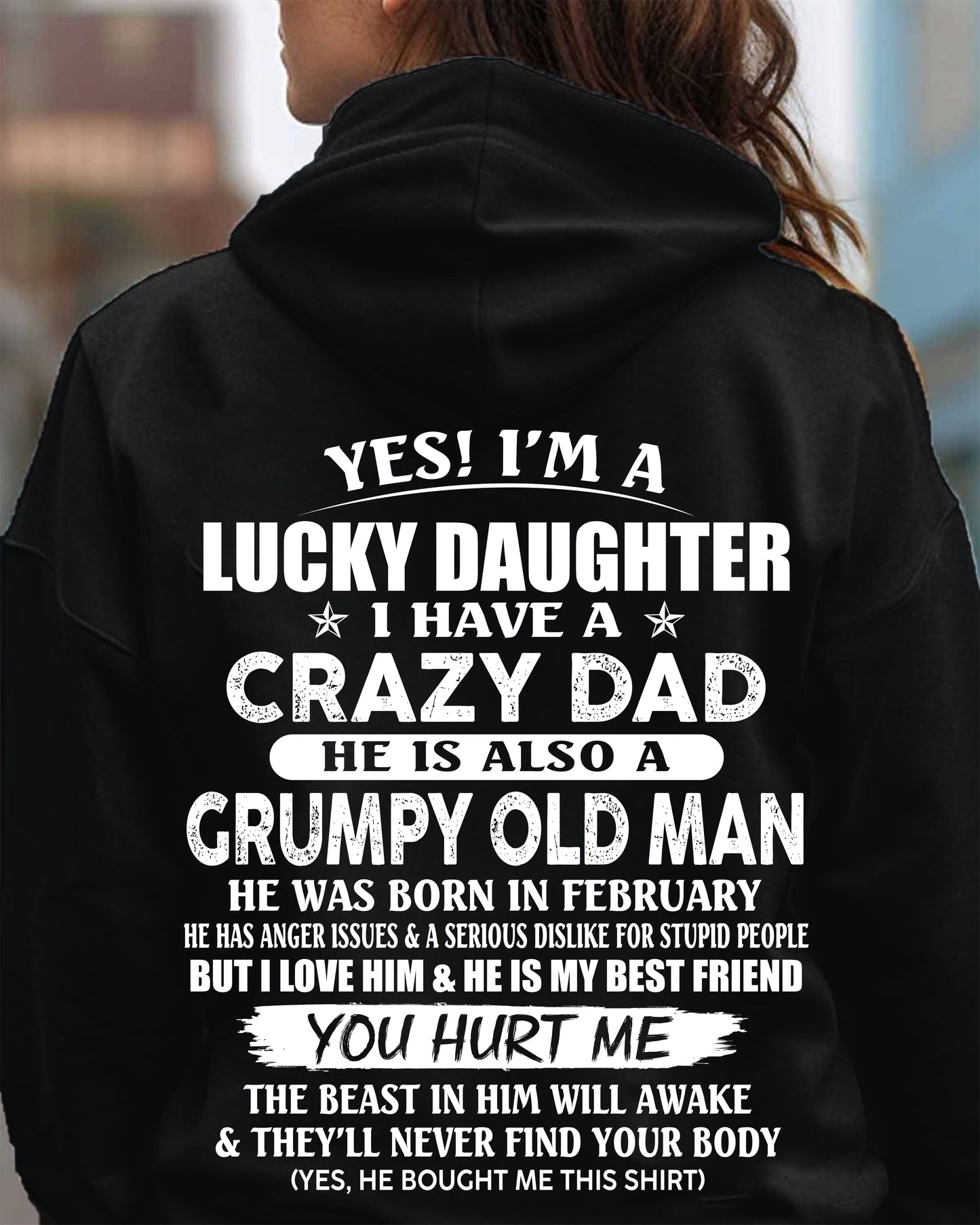 February - Awesome Grumpy Old Dad - Special gift for your daughter From Dad - LUNA02 (SKU10-50-02)