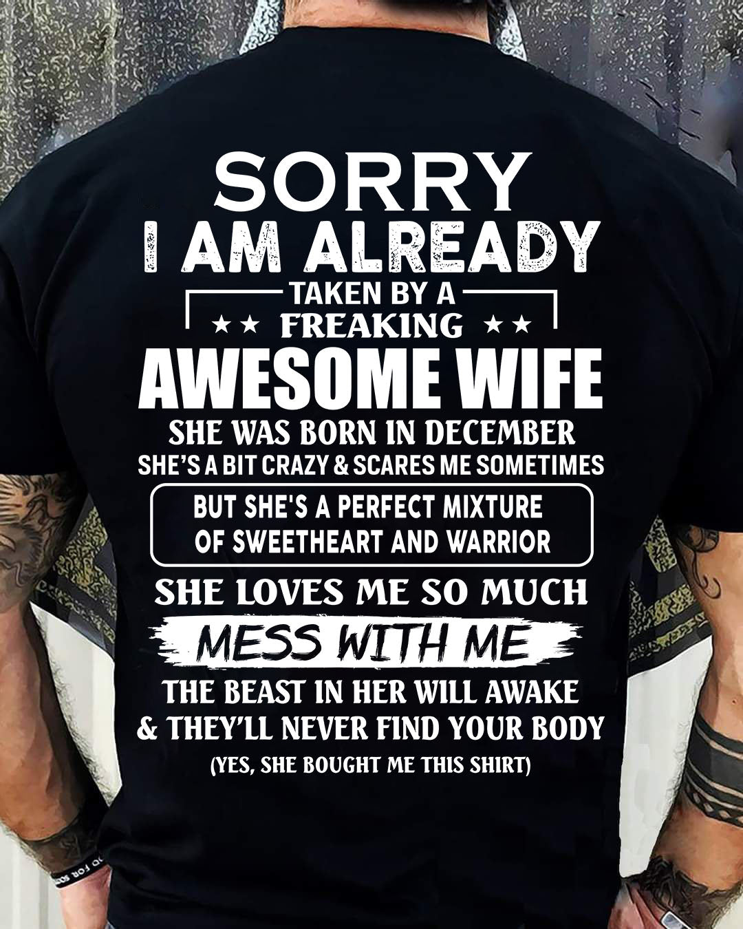 Wife December - Perfect gift for husband From Wife - LUNA12 (SKU68-86-12)