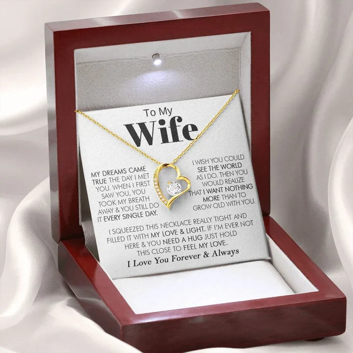 TO MY WIFE - GIFT FROM HUSBAND "My Love and Light" - Forever Love Necklace