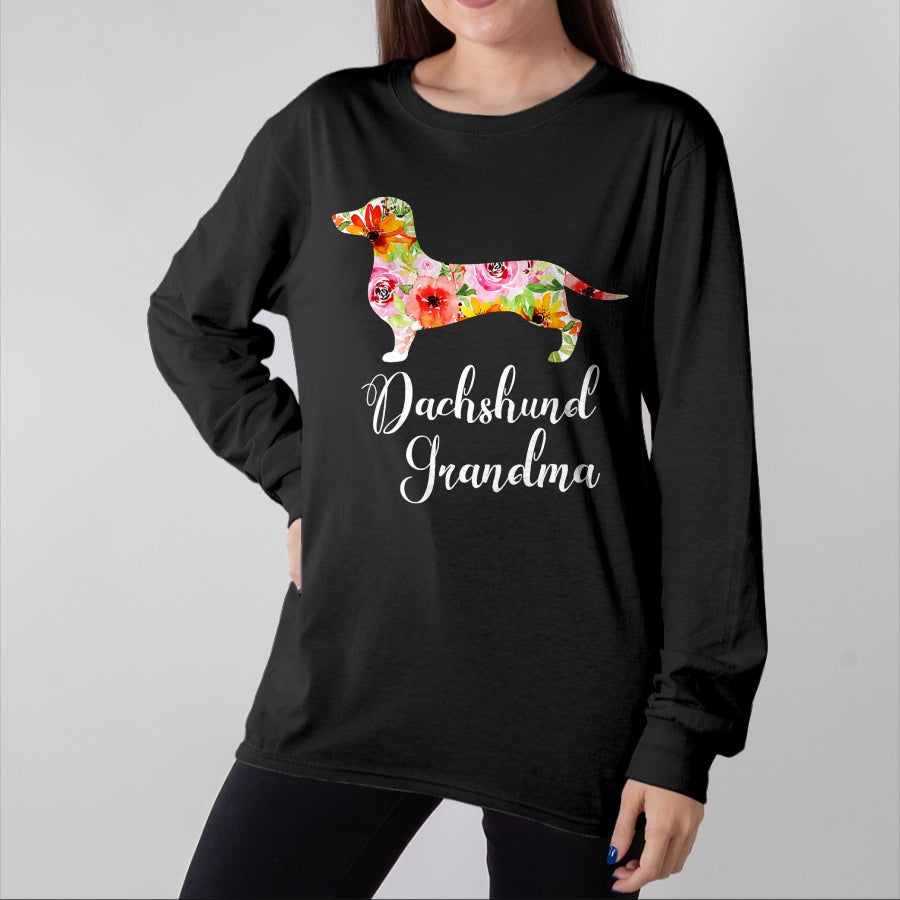 Best Grandma Shirt, Proud Grandma Unisex T-Shirt/Hoodie/Sweatshirt HLT00 - Dachshund Grandma T-Shirt Funny Dog Lover's Novelty Gift T-Shirt