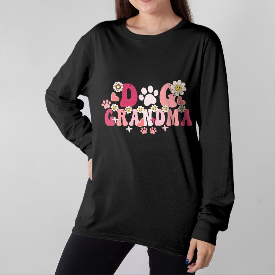 Best Grandma Shirt, Proud Grandma Unisex T-Shirt/Hoodie/Sweatshirt HLT00 - Groovy Dog Grandma Owner Mama Grandma Dog Lovers T-Shirt