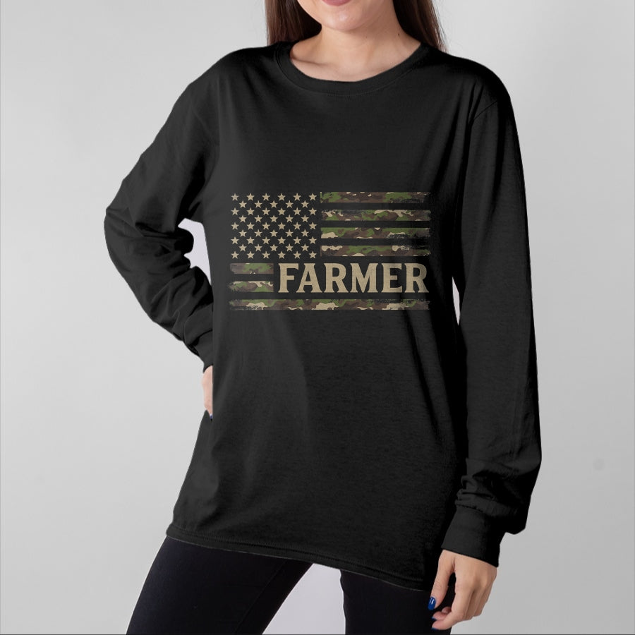 Best Farmer Life Shirt, Funny Farmer UnisexT-Shirt/Hoodie/Sweatshirt HLT00 - Camo Farmer Camourflage USA Flag Fathers Day Farm Owner T-Shirt