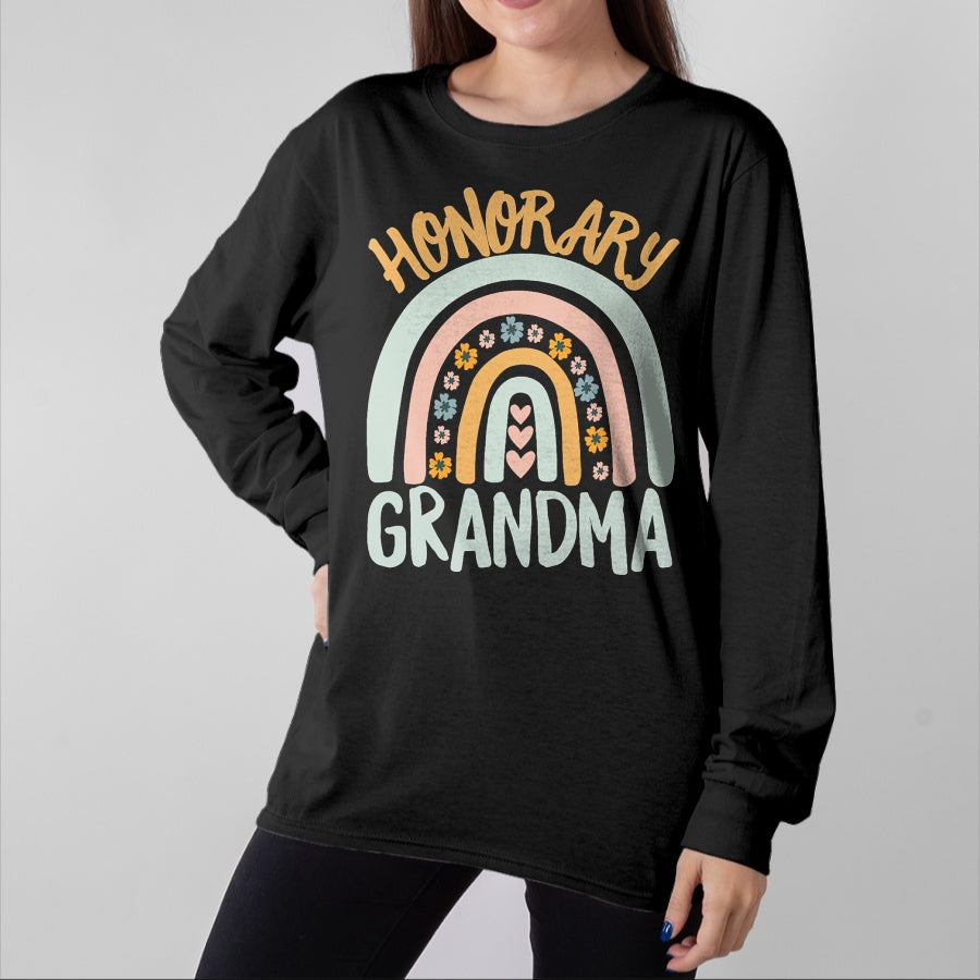 Best Grandma Shirt, Proud Grandma Unisex T-Shirt/Hoodie/Sweatshirt HLT00 - Honorary Grandma Foster Granddaughter Grandson Boho Rainbow T-Shirt