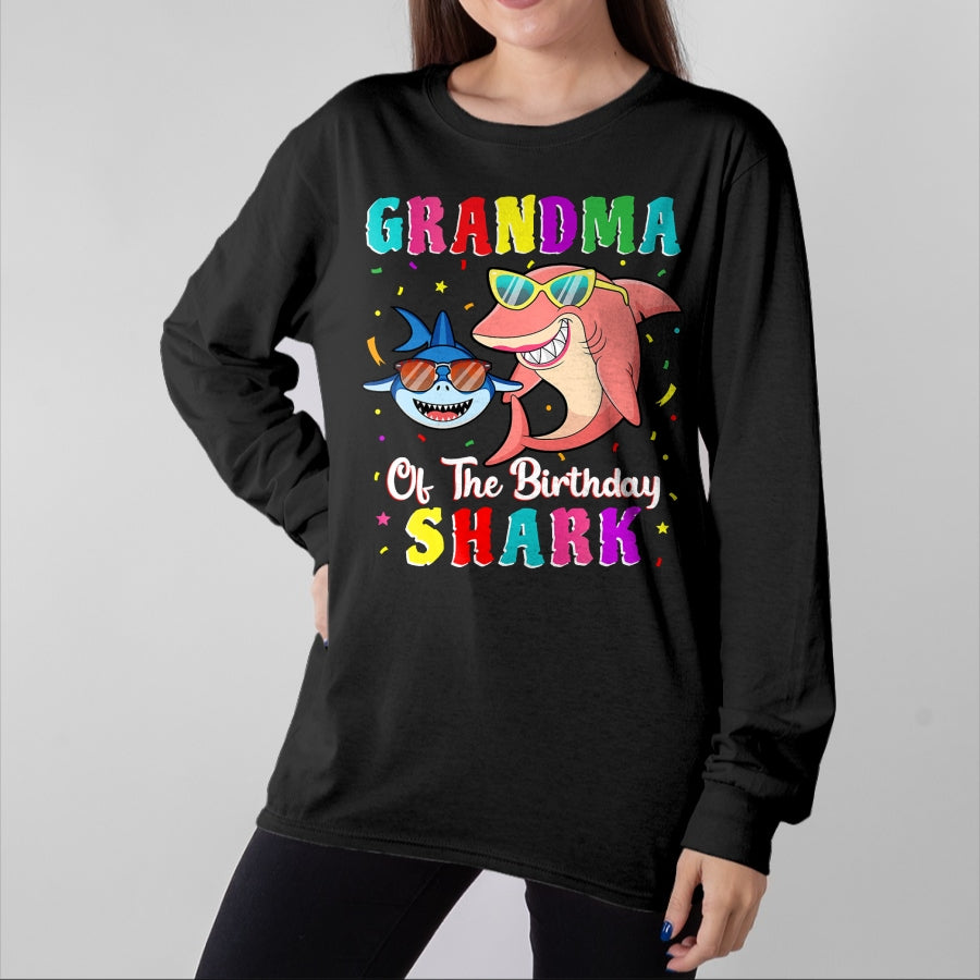 Best Grandma Shirt, Proud Grandma Unisex T-Shirt/Hoodie/Sweatshirt HLT00 - Grandma Of The Shark Birthday Family Birthday Grandson T-Shirt