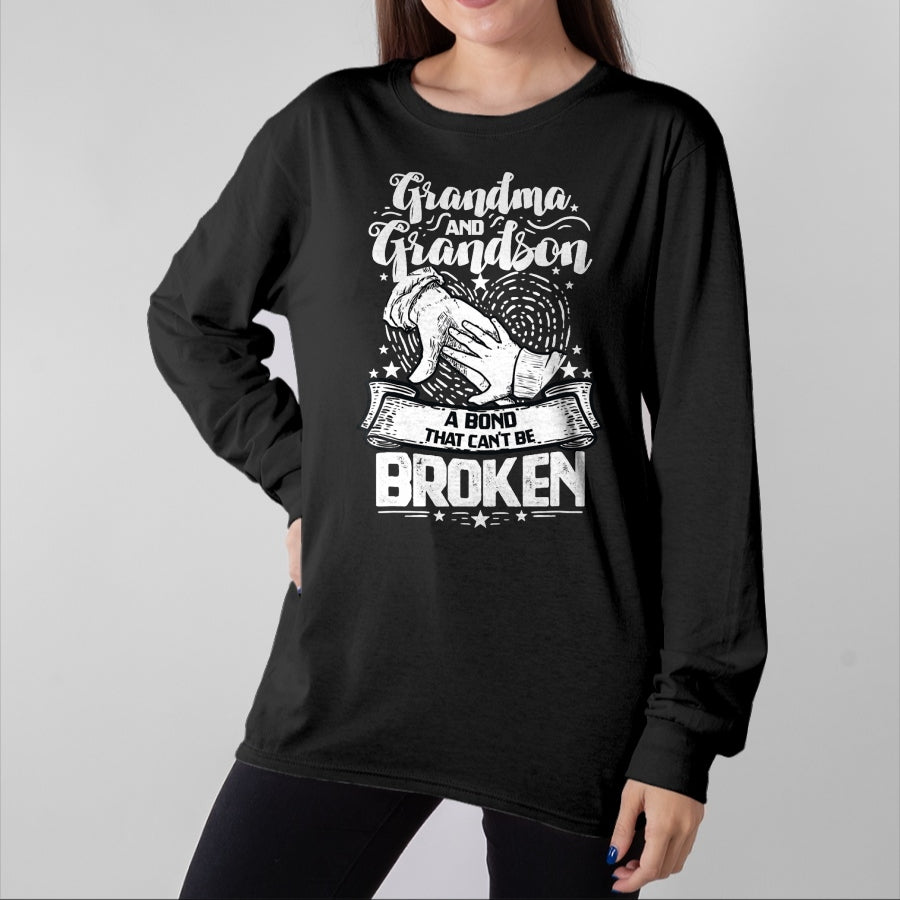 Best Grandma Shirt, Proud Grandma Unisex T-Shirt/Hoodie/Sweatshirt HLT00 - Grandma And Grandson A Bond That Can't Be Broken T-Shirt (1)