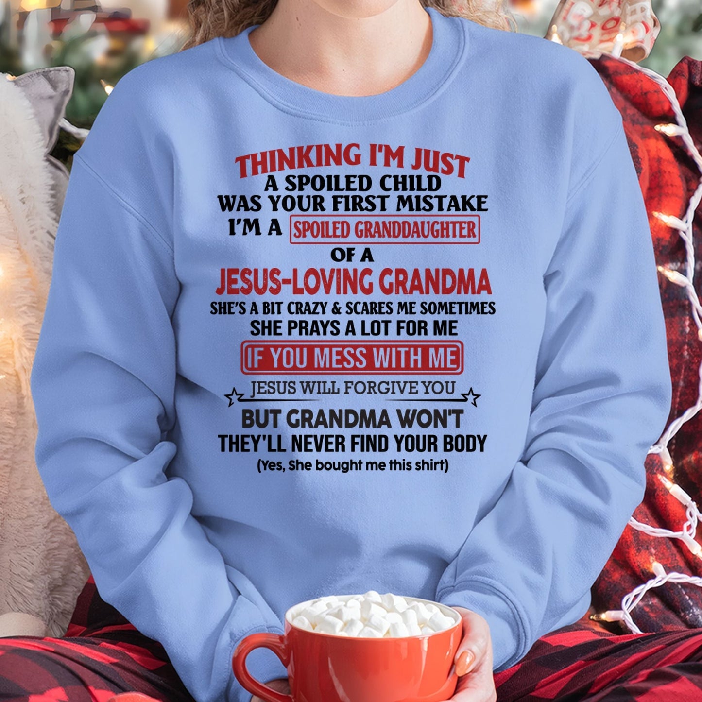 Christian Girl Shirt – Spoiled by Grandma – From Grandma to Granddaughter LUNA00 (SKU07-181-00)