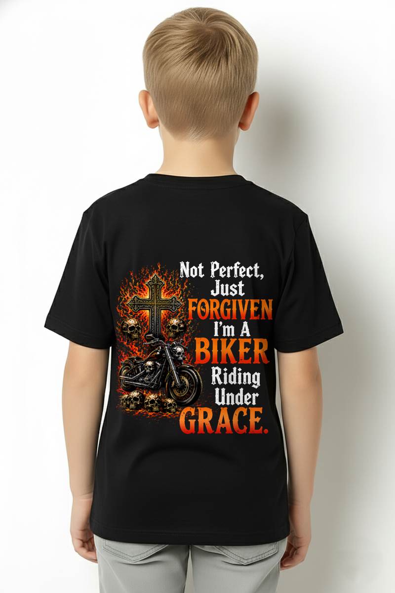 NOT PERFECT JUST FORGIVEN BIKER UNDER GRACE - SHIRT FOR MEN - LUNA00 (SKU2608-215)