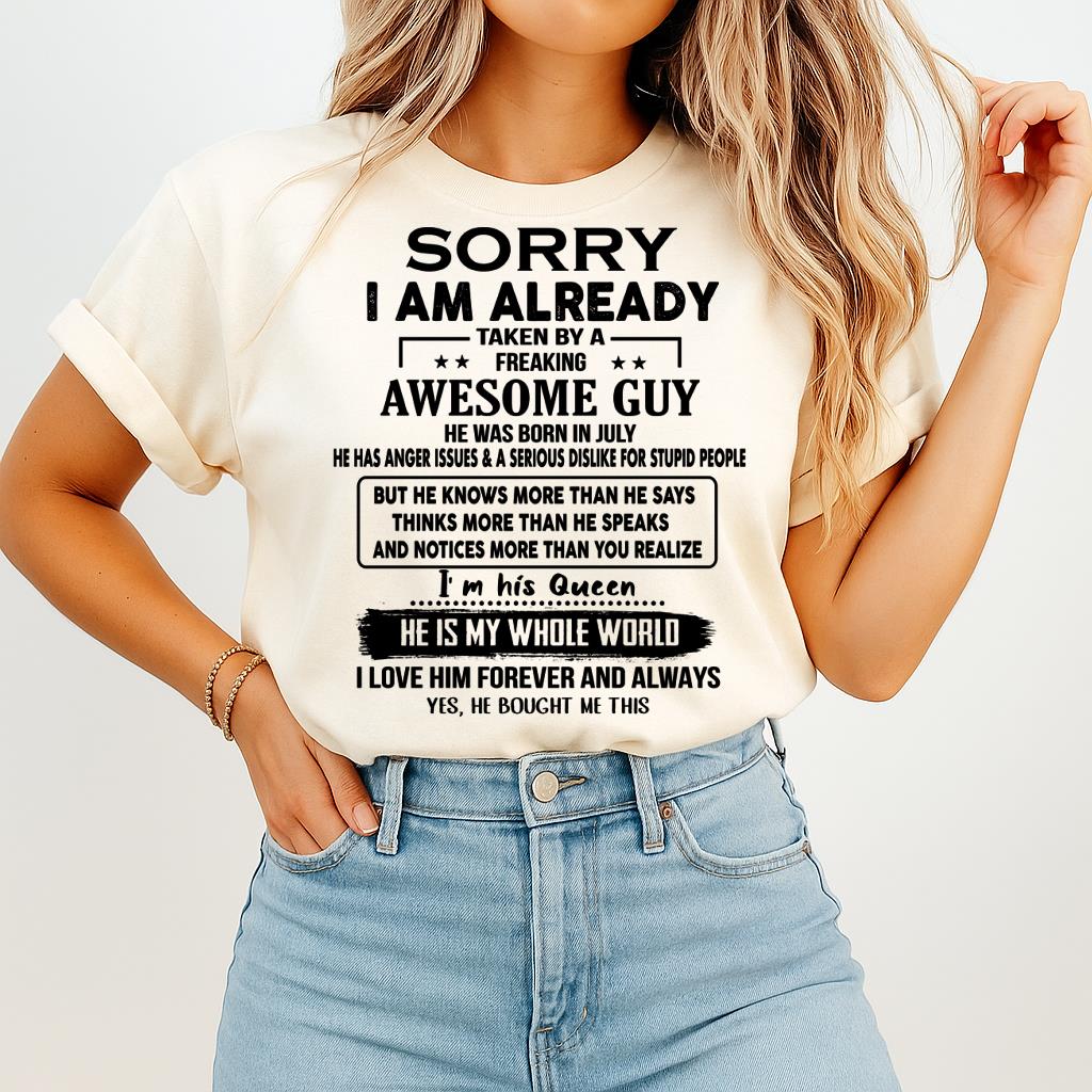 July - Awesome Guy - Perfect gift for your girlfriend or wife From Husband - LUNA07 (SKUT08-11-07)