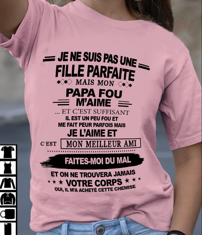 Cadeau d’anniversaire de papa pour sa fille | T-shirt - LUNA00 / fr00 (SKU12-224)