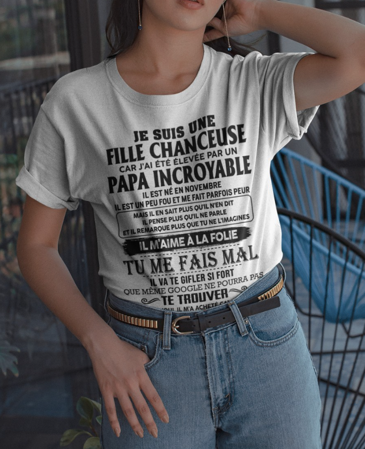 Cadeau d’anniversaire de papa pour sa fille | T-shirt - LUNA00 / fr00