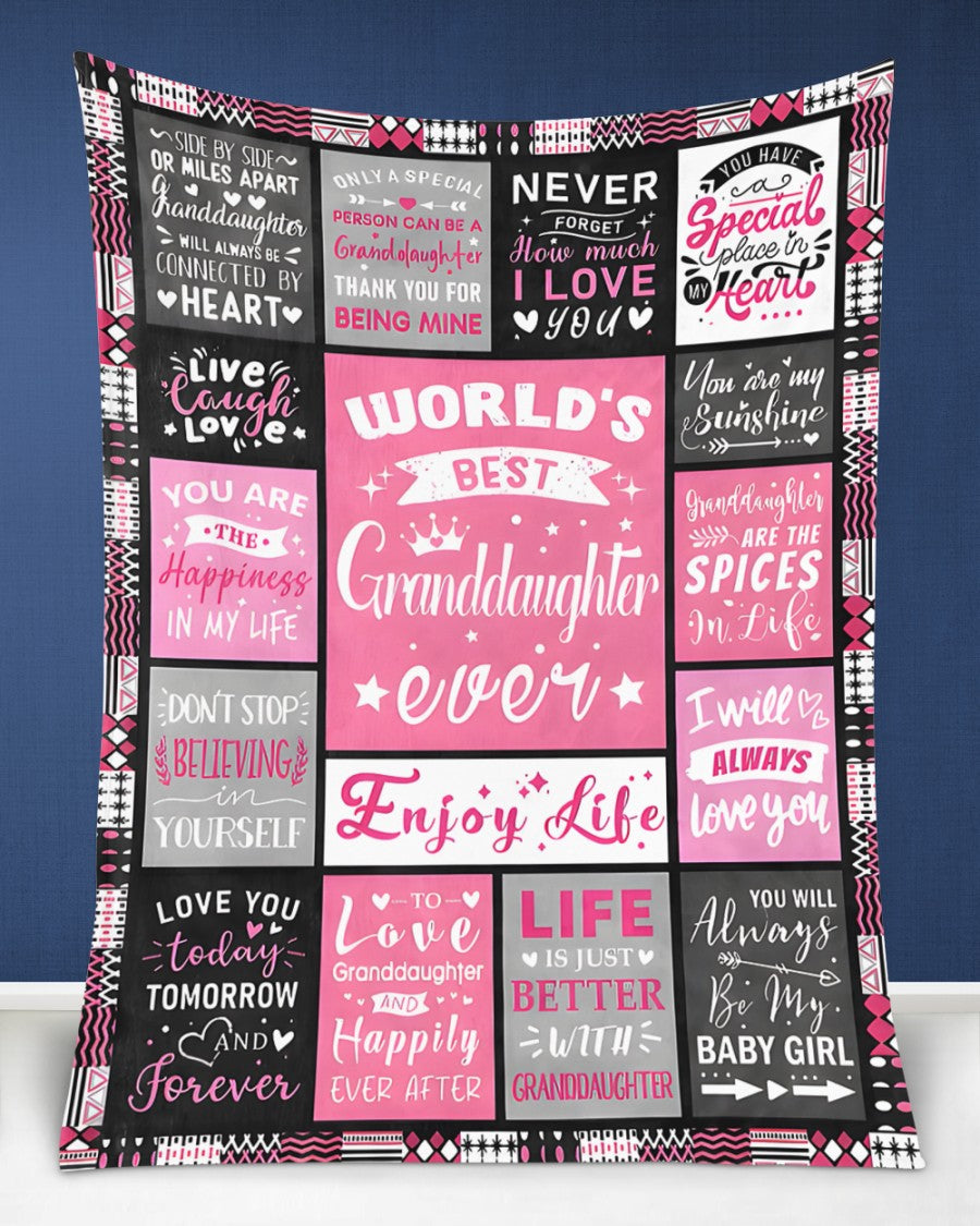 TO MY GRANDDAUGHTER - GIFT FOR GRANDDAUGHTER - Sherpa Fleece Blanket From Grandparent (SKUB-LUNA-07)