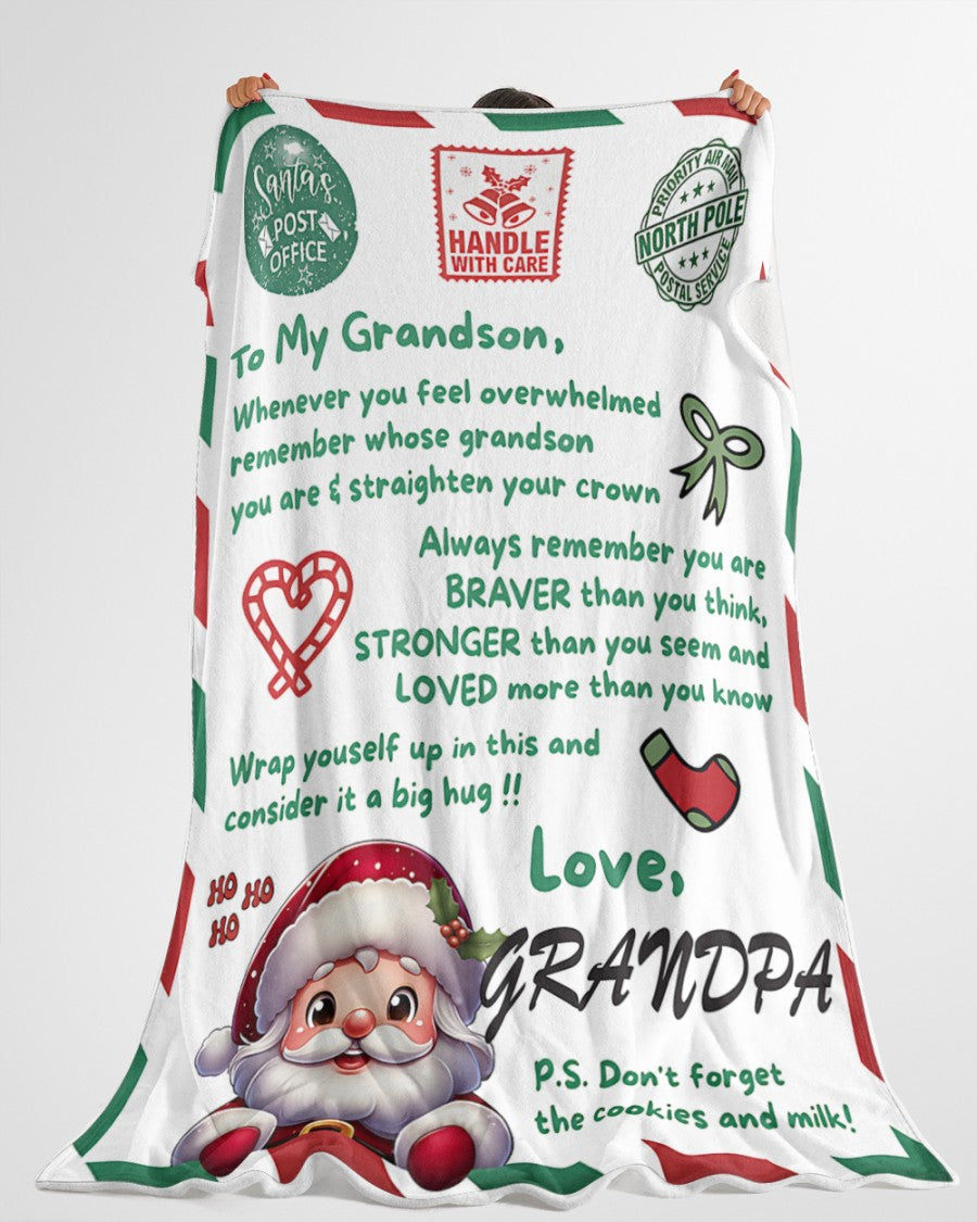 BLANKET FOR GRANDSON – COMFORT & WARMTH GIFT FROM GRANDPA Sherpa Fleece Quilt Blanket LUNA00 (SKUB10-182)