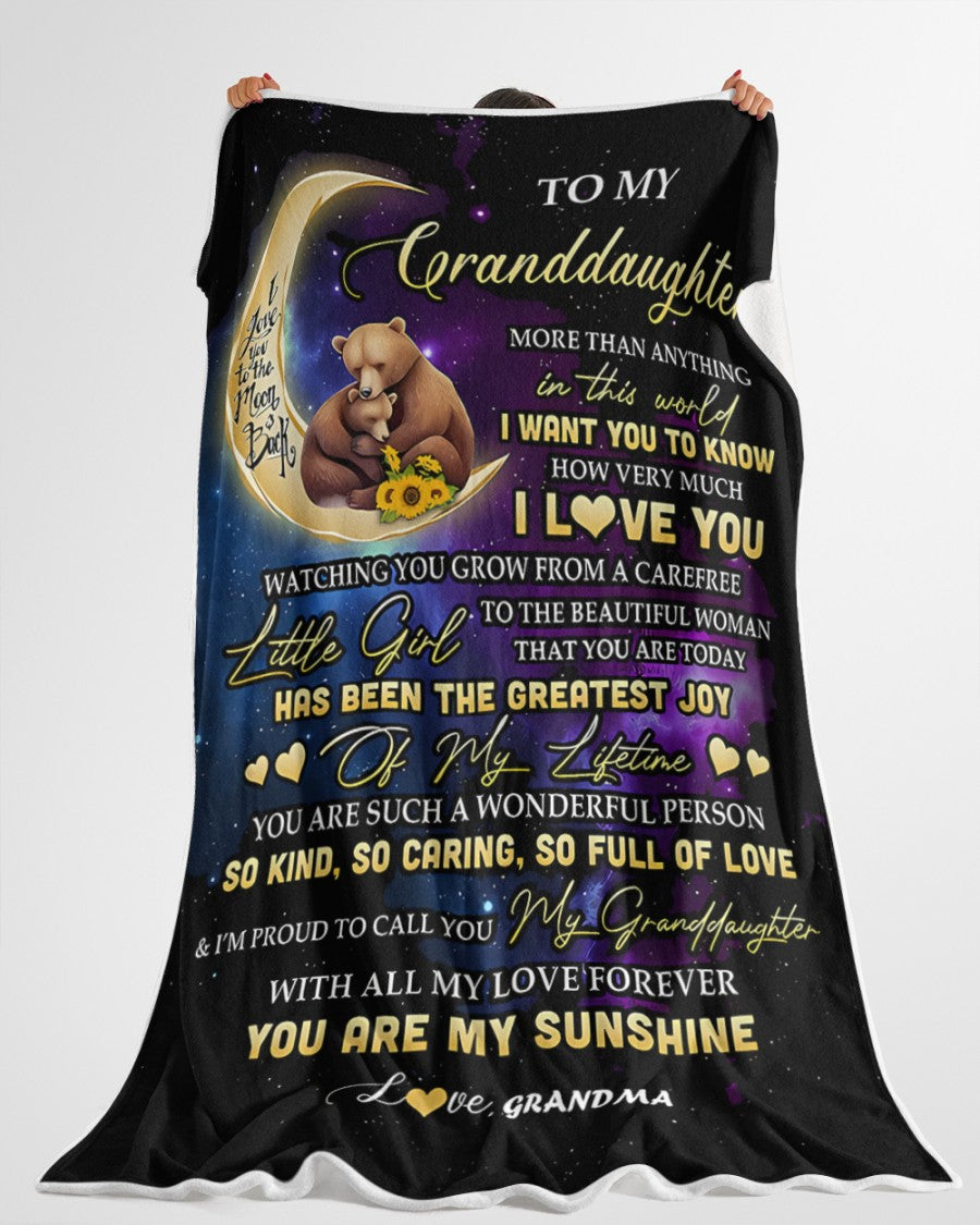 BLANKET FOR GRANDDAUGHTER – COMFORT & WARMTH GIFT FROM GRANDMA Sherpa Fleece Quilt Blanket LUNA00 (SKUB-BLK-GMD3)