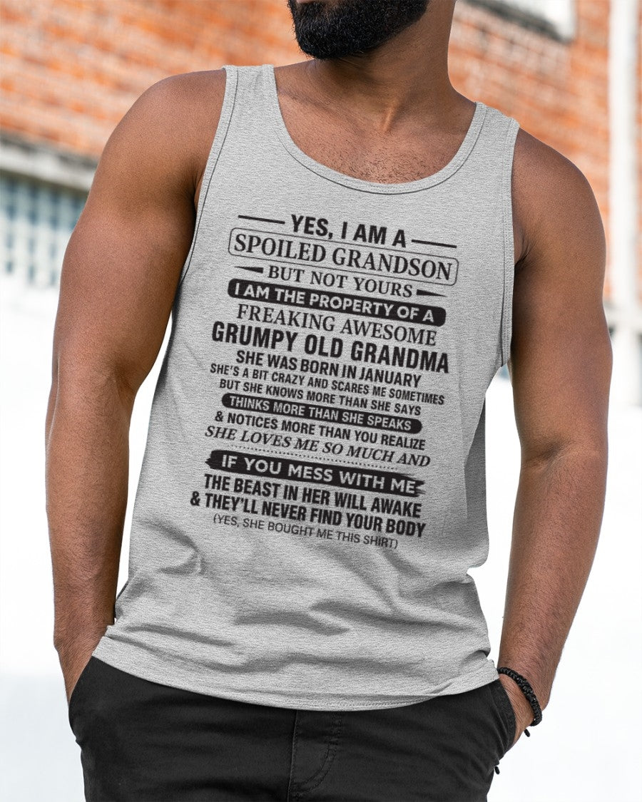 Yes I’m A Stubborn Grandson T-Shirt – Birthday Gift From January Grandma / Woman - LUNA01 (SKU10-171-01)