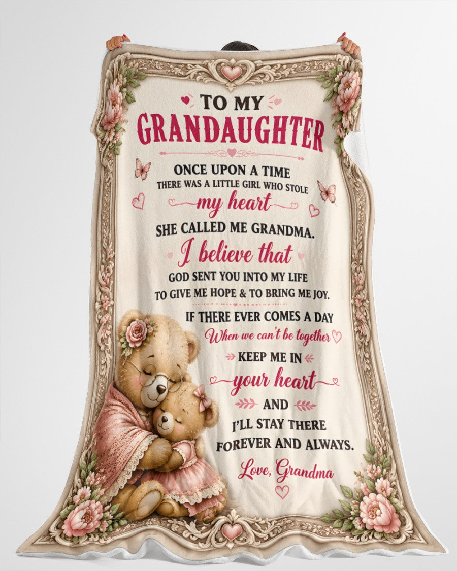 BLANKET FOR GRANDDAUGHTER – COMFORT & WARMTH GIFT FROM GRANDMA Sherpa Fleece Quilt Blanket LUNA (SKU2608-482)