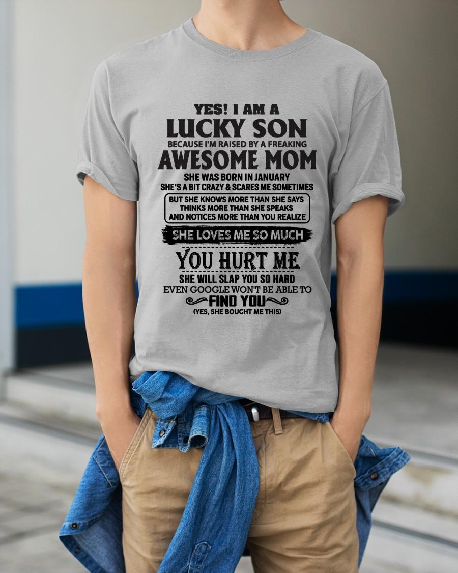 January - Yes! I'm A Lucky Son - Perfect Gift For Your Son From Mom - LUNA01 (SKU-LKW-01)