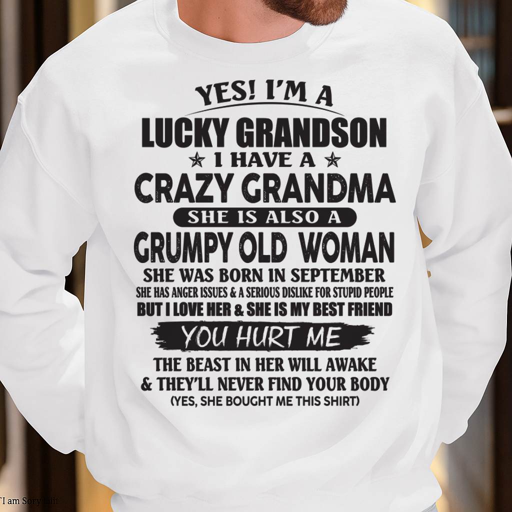 SEPTEMBER - LUCKY GRANDSON OF CRAZY GRANDMA - FROM GRANDMA - NINA09 (SKU10-173-09)