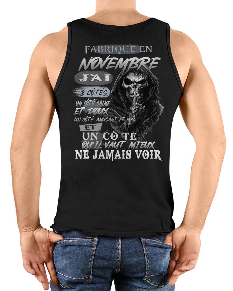 Fabriqué en Novembre – J’ai 3 Côtés | T-Shirt Homme Caractère Fort - LUNA11 (SKU26T-01174-11)