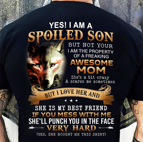 Lucky Son of Awesome Mom - Perfect Gift for Son From Mom - LUNA00 (SKU10-128-00)