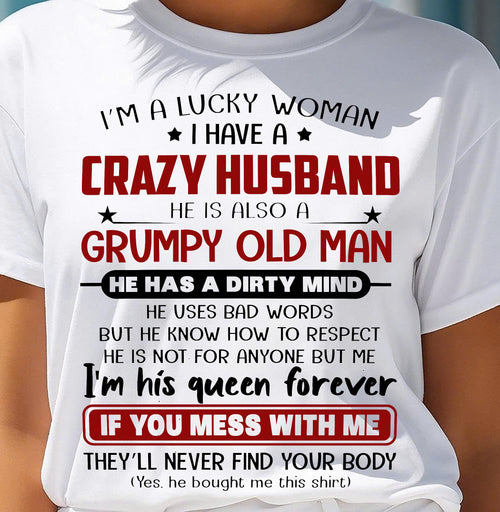 TO MY WIFE - I'M A LUCKY WOMAN - GIFT FROM HLUNABAND - SNOW00 (SKU12-282-00)
