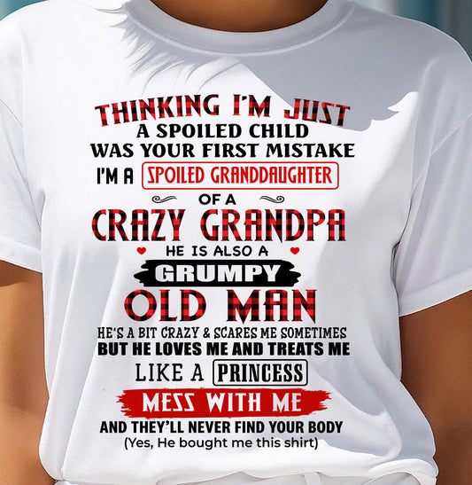 SPOILED GRANDDAUGHTER - GIFT FROM GRANDPA - LUNA00 (SKU2602-117-00)