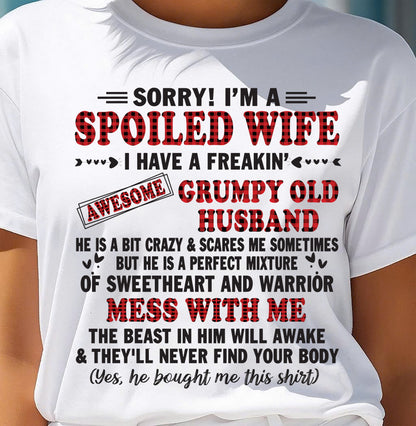 SPOILED WIFE OF AWESOME GRUMPY OLD HUSBAND - PERFECT GIFT  FROM HUSBAND - LUNA00 (SKU12-111-00)