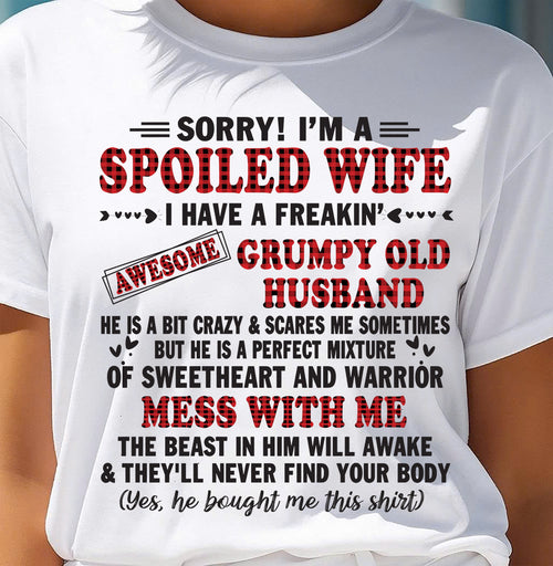 SPOILED WIFE OF AWESOME GRUMPY OLD HUSBAND - PERFECT GIFT  FROM HUSBAND - LUNA00 (SKU12-111-00)