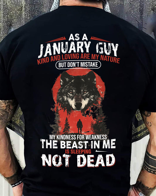 JANUARY - KIND AND LOVING ARE MY NATURE - BIRTHDAY T-SHIRT FOR MEN - EBIL01 (SKU26T-01-17-01)