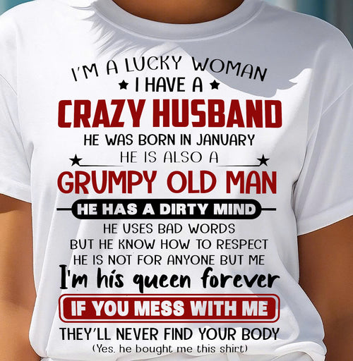 JANUARY - TO MY WIFE - I'M A LUCKY WOMAN - GIFT FROM HLUNABAND - SNOW01 (SKU12-282-01)