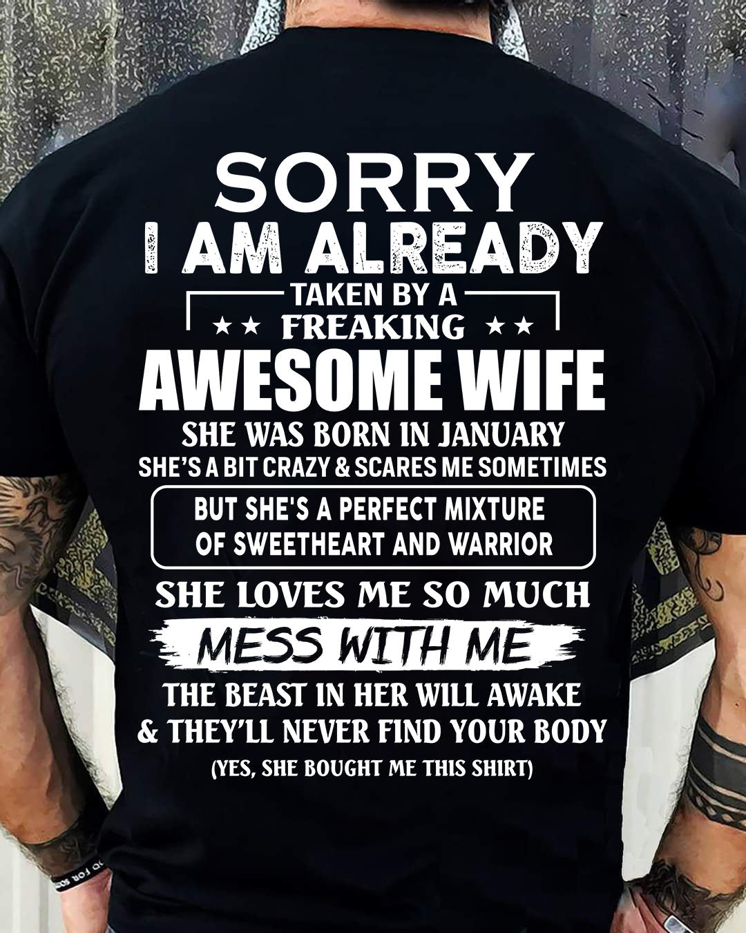 wife January - Perfect gift for husband from wife - LUNA01 (SKU68-86-01)