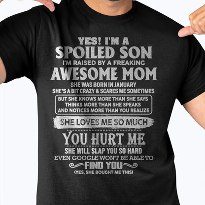 January - Awesome Mom - Perfect Gift For Your Spoiled Son From Mom - LUNA01 (SKU05-47-01)
