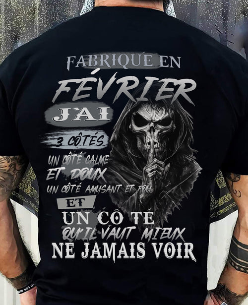 Fabriqué en Février – J’ai 3 Côtés | T-Shirt Homme Caractère Fort - LUNA02 (SKU26T-01174-02)