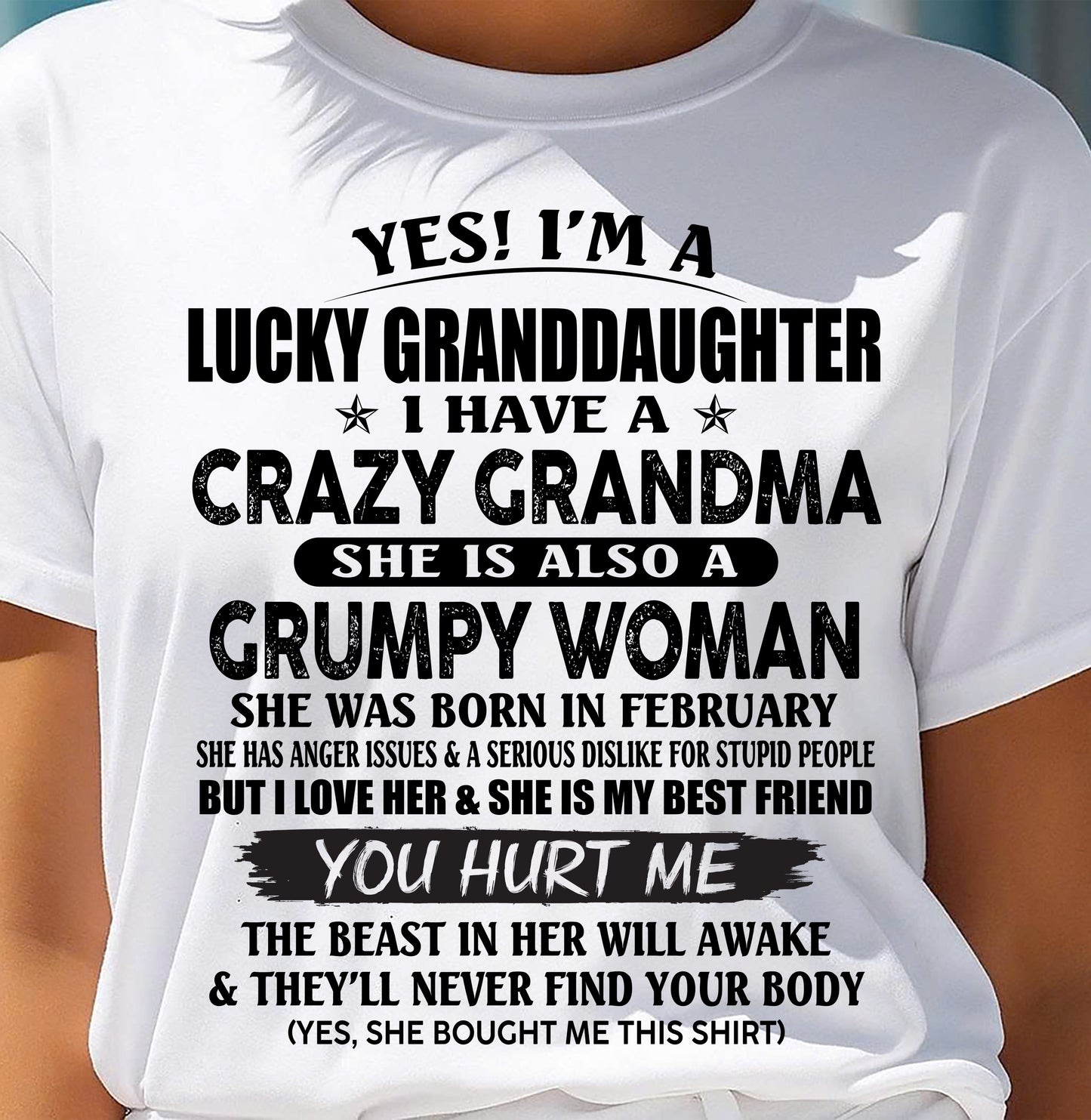 FEBRUARY - LUCKY GRANDDAUGHTER OF CRAZY GRANDMA - PERFECT GIFT FROM GRANDMA - LUNA02 (SKU12-146-02)