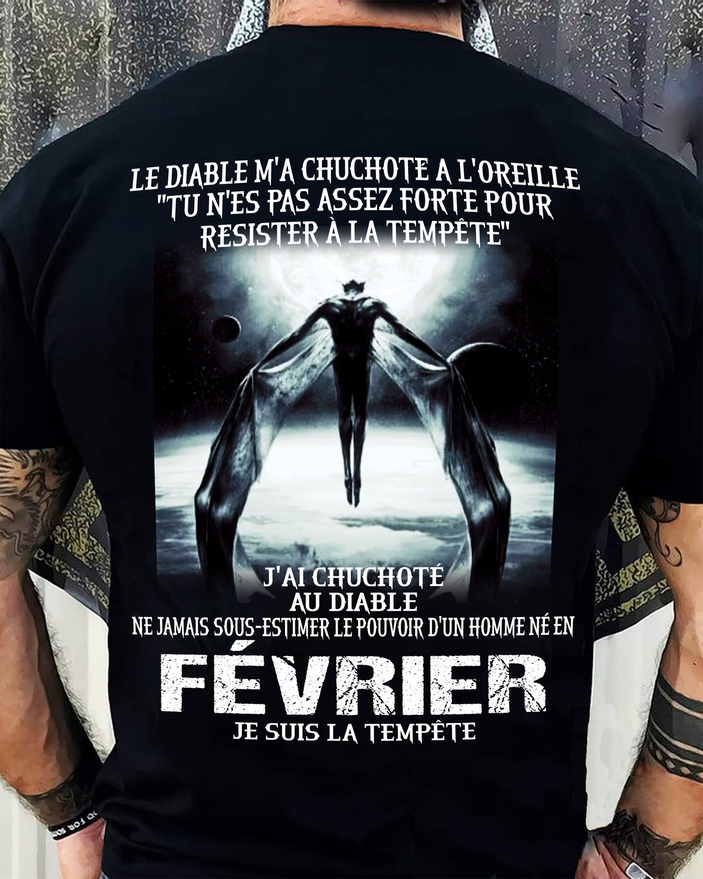 Je Suis la Tempête – Ne Jamais Sous-Estimer le Pouvoir d’un Homme Né en Février – T-Shirt Homme - LUNA02 (SKU26T-01160-02)