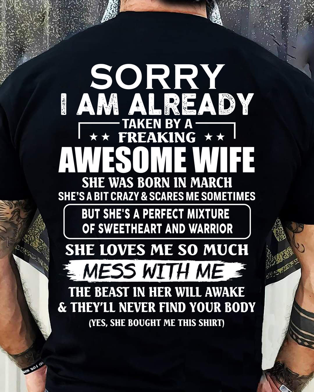 wife March - Perfect gift for husband from wife - LUNA03 (SKU68-86-03)