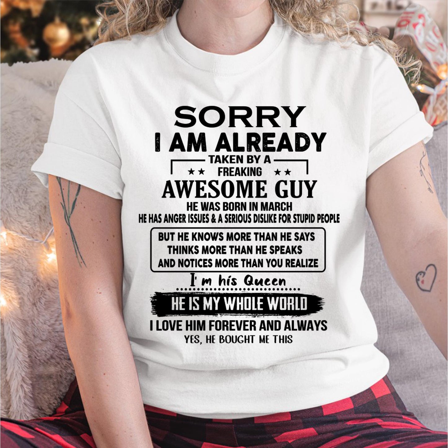March - Awesome Guy - Perfect gift for girlfriend or wife From Husband - LUNA03 (SKUT08-11-03)