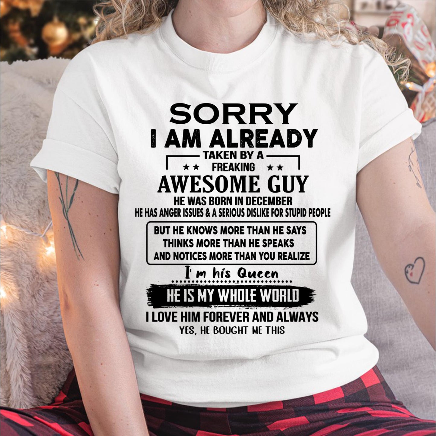 December - Awesome Guy - Perfect gift for your girlfriend or wife From Husband - LUNA12 (SKUT08-11-12)