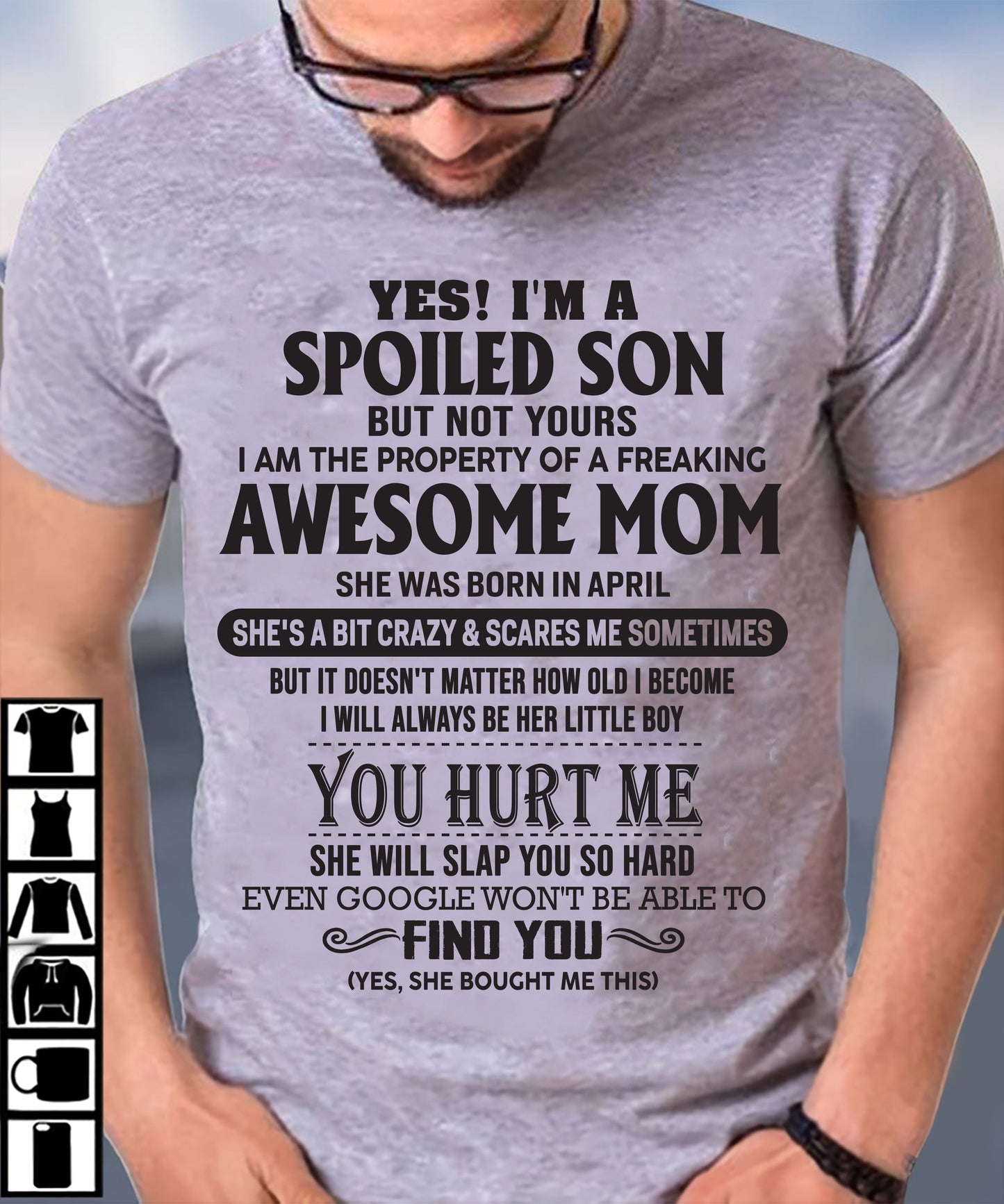 April - Awesome Mom - Perfect gift for son From Mom - LUNA04 (SKU-MS01-04)
