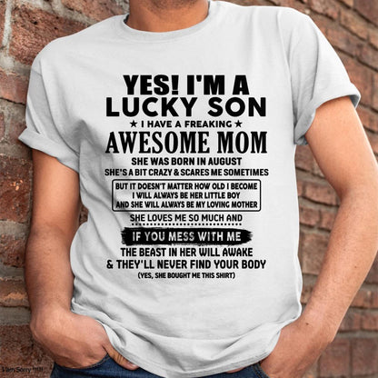 August - I am Lucky Son - Gift For Son From Mom - LUNA08 - (SKU-T1206LMS-08)