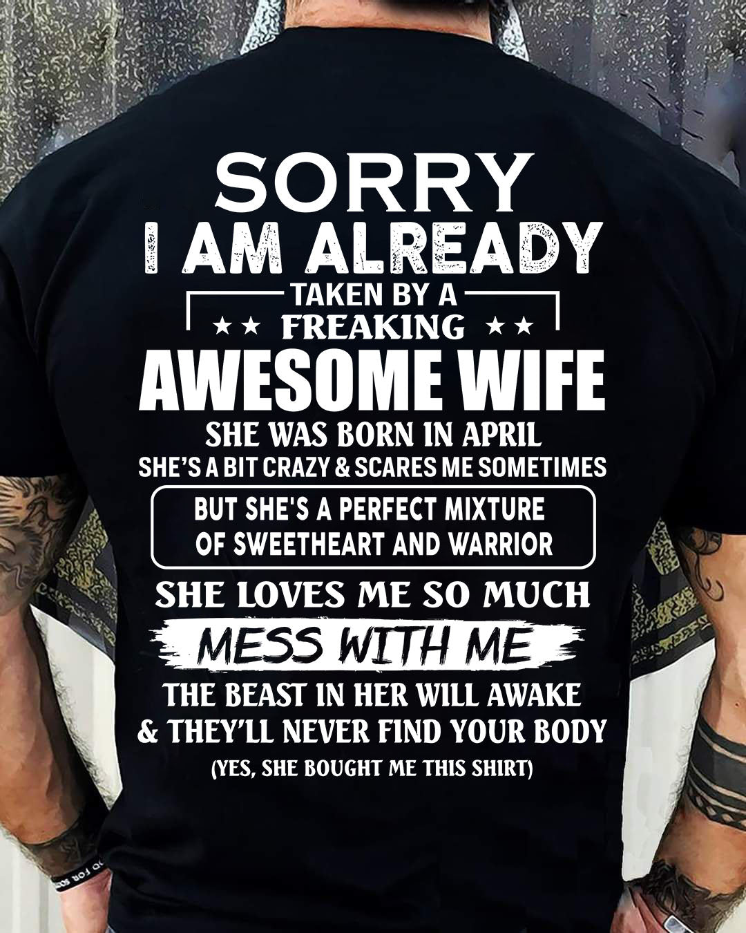 Wife Aril - Perfect gift for husband From Wife - LUNA04 (SKU68-86-04)