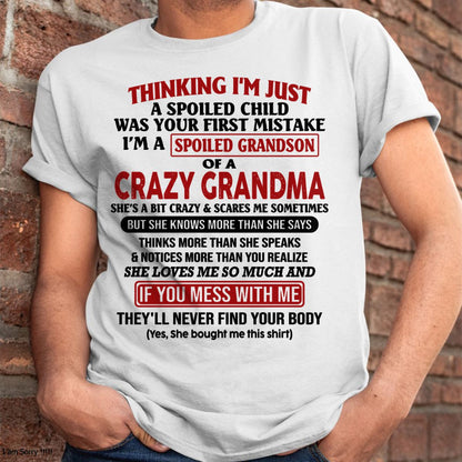 I'M A SPOILED GRANDSON OF A CRAZY GRANDMA - From Grandma - LUNA00 (SKU-GMS1-NTT00)