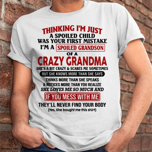 I'M A SPOILED GRANDSON OF A CRAZY GRANDMA - From Grandma - LUNA00 (SKU-GMS1-NTT00)