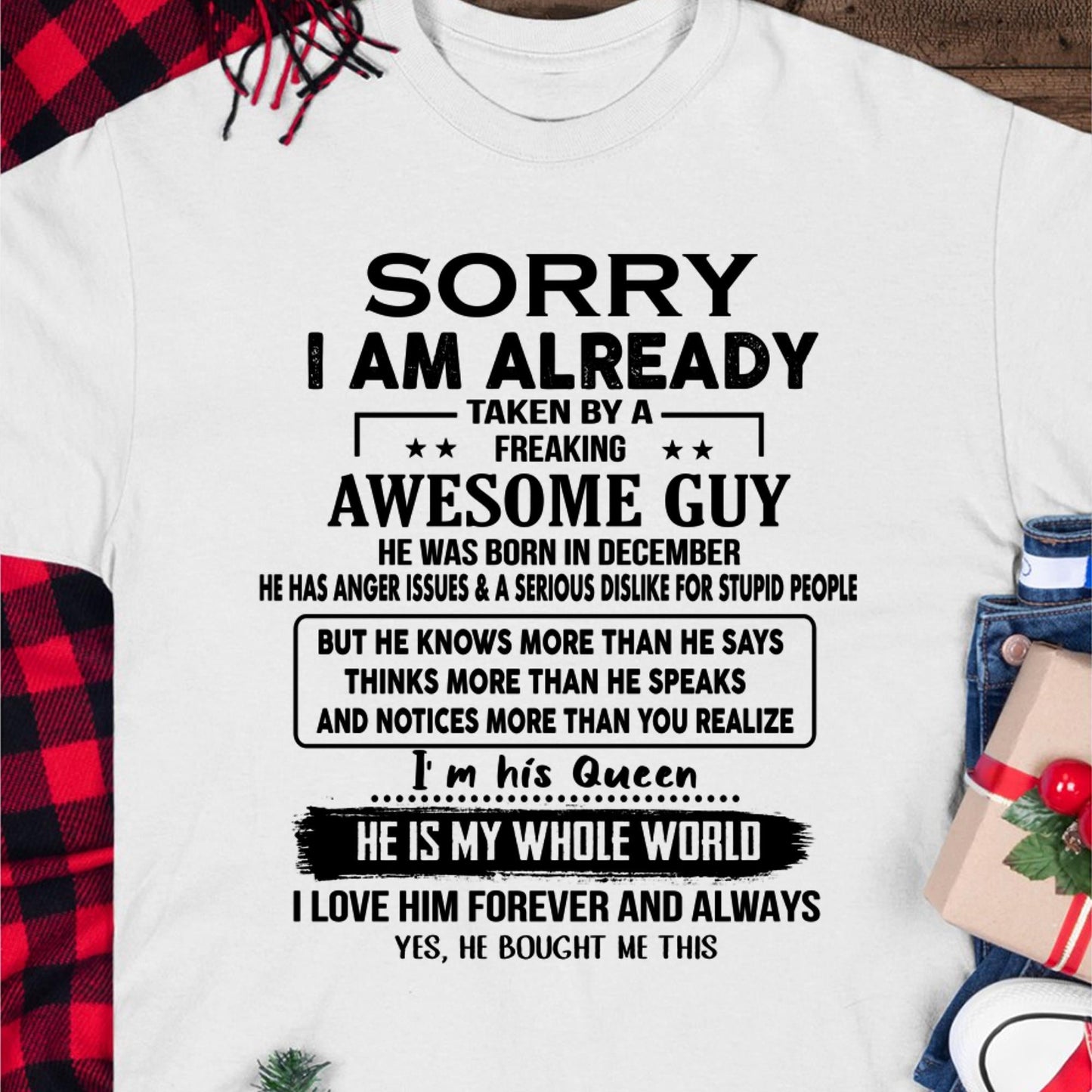 December - Awesome Guy - Perfect gift for your girlfriend or wife From Husband - LUNA12 (SKUT08-11-12)