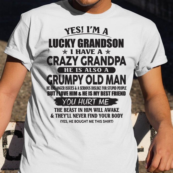 LUCKY GRANDSON OF CRAZY GRANDPA -  PERFECT GIFT FROM GRANDPA - LUNA00 (SKU12-145-00)