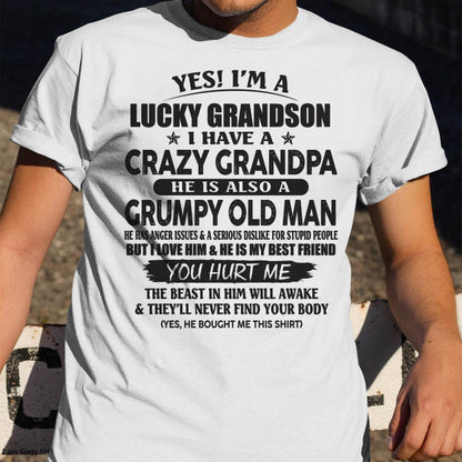 LUCKY GRANDSON OF CRAZY GRANDPA -  PERFECT GIFT FROM GRANDPA - LUNA00 (SKU12-145-00)