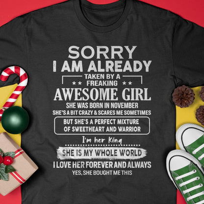 November - Awesome Girl - Perfect Gift For Your Boyfriend, Husband From Wife - LUNA11 (SKU04-86MT-11)