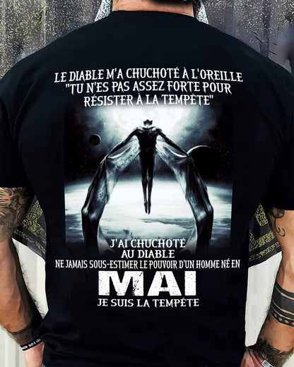 Je Suis la Tempête – Ne Jamais Sous-Estimer le Pouvoir d’un Homme Né en Mai – T-Shirt Homme - LUNA05 (SKU26T-01160-05)