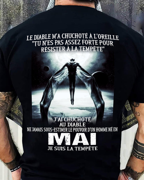 Je Suis la Tempête – Ne Jamais Sous-Estimer le Pouvoir d’un Homme Né en Mai – T-Shirt Homme - LUNA05 (SKU26T-01160-05)