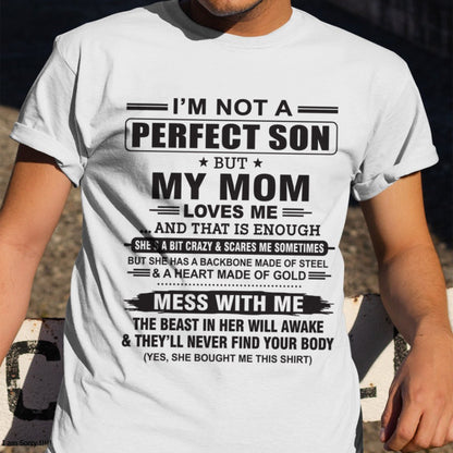 "I'M NOT A PERFECT SON BUT MY MOM LOVES ME" - Birthday Gift From January Mom / Woman - LUNA00 (SKU10-147-00)