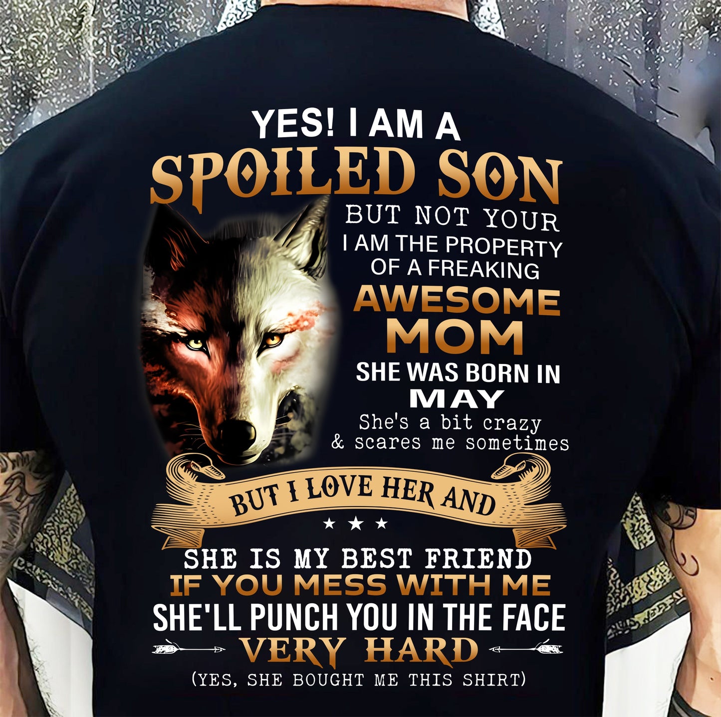 May - Lucky Son of Awesome Mom - Perfect Gift for Son From Mom - LUNA05 (SKU10-128-05)